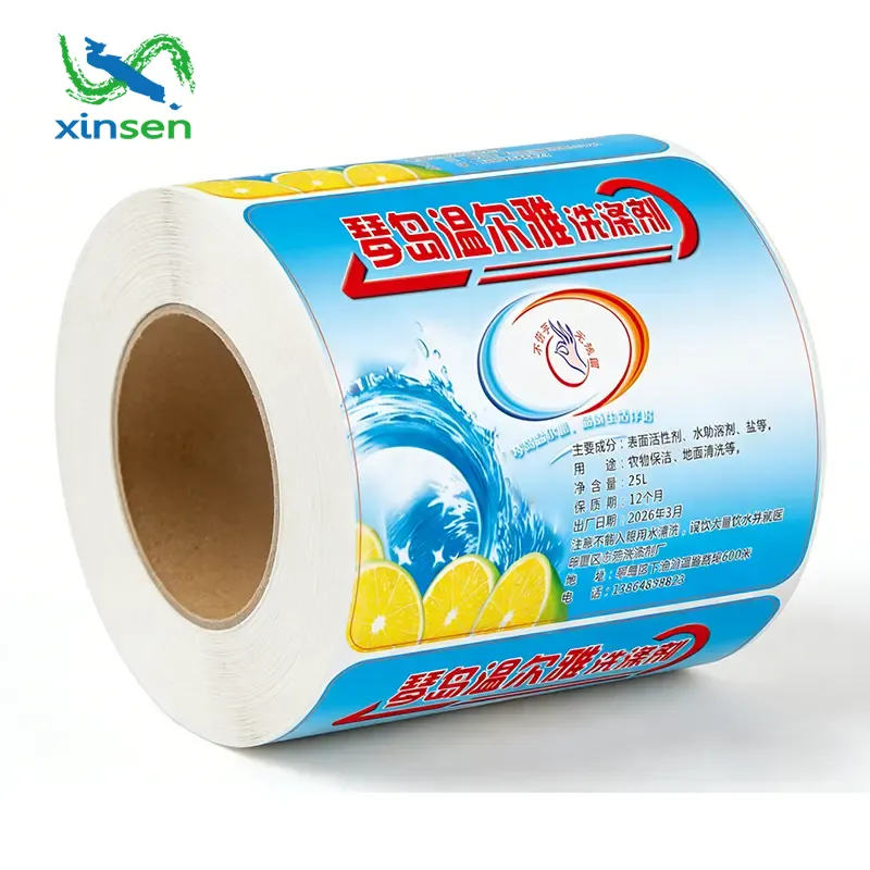 Étiquette étanche pour savon à vaisselle