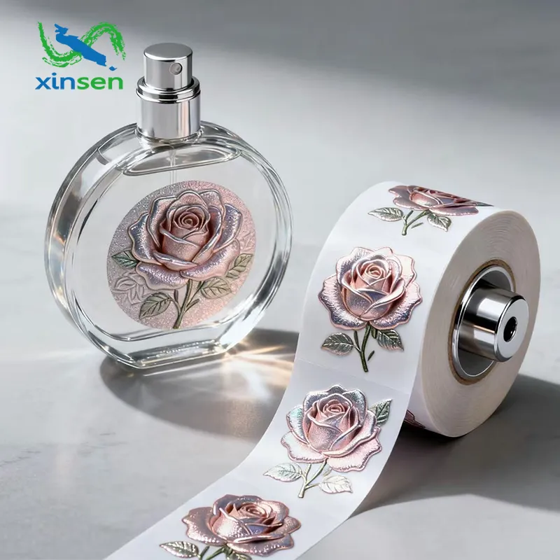 Étiquette étanche pour bouteille de parfum